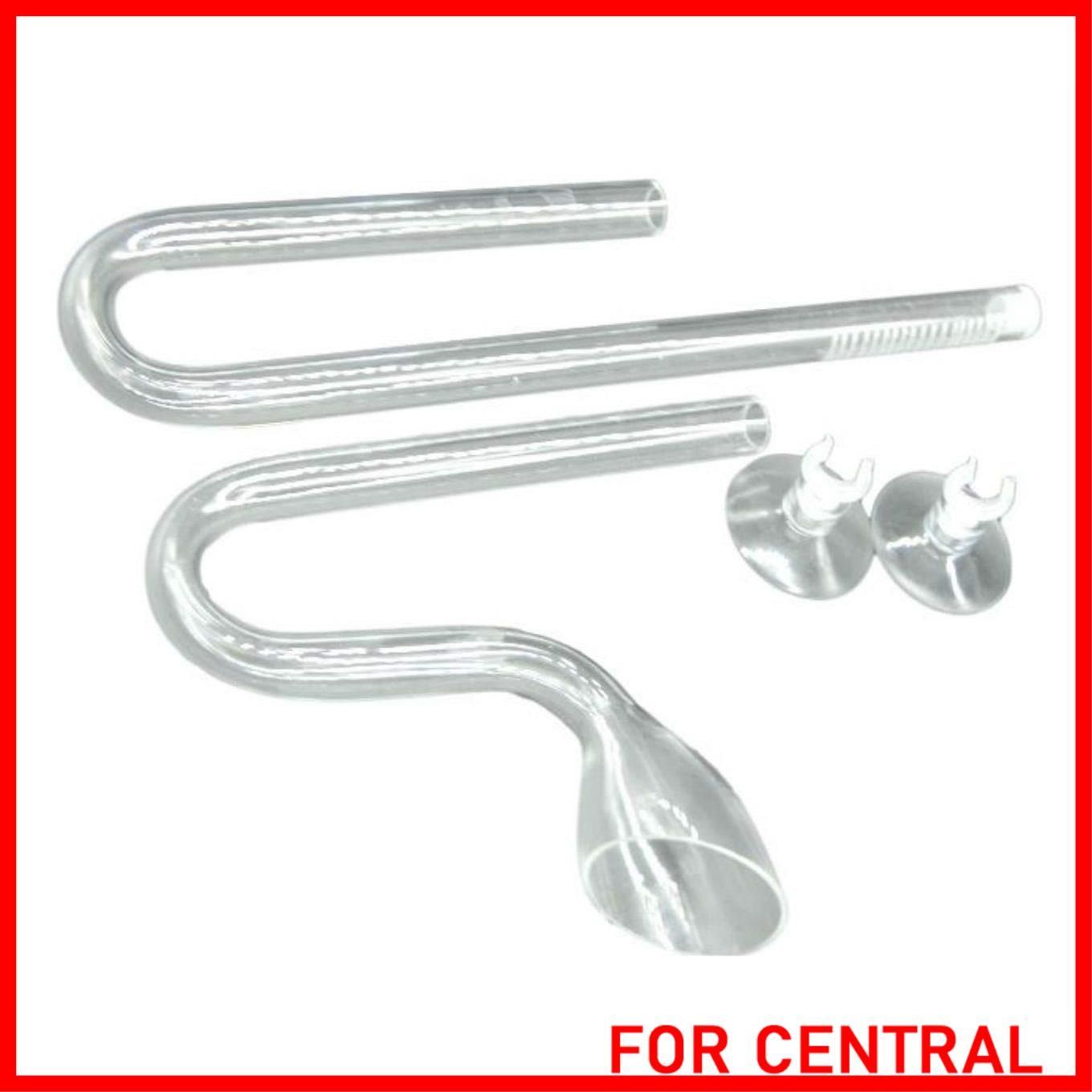 【特価】Micopuella アクリル 製 で割れにくい 水槽 吸水 出水 排水 ラッパ型 クリア パイプ セット 12/16 or 16/22 mm 用 キスゴム 吸盤 付き アクアリウム (12/16用)