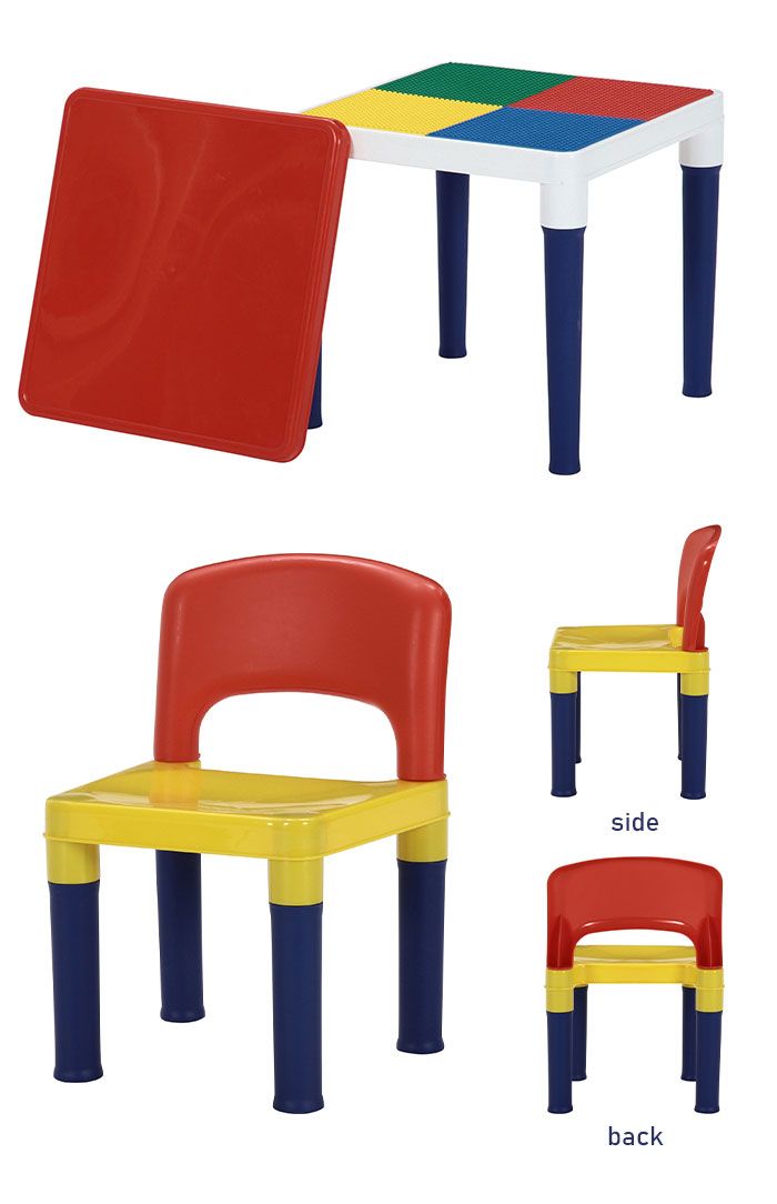 テーブル チェア セット ブロック 100個付 おえかき デスク 子供イス カラフル テーブル 付き イス 知育玩具 ブロック 子供 知育デスク チェア ブロック セット キッズデスクセット ミニ 机 子供椅子 テーブル キッズテーブ MARWIL-DEMENAGEMENTS_CH