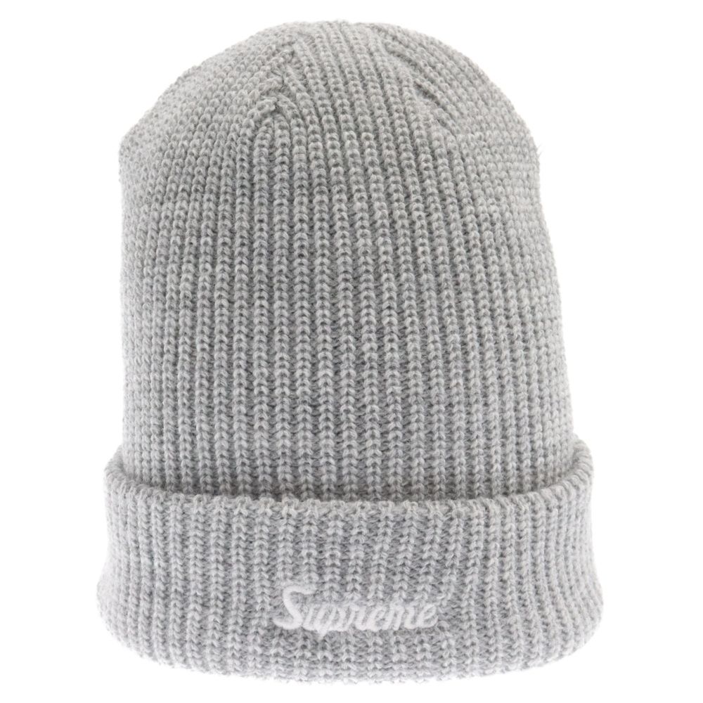 SUPREME (シュプリーム) 23AW Loose Gauge Beanie HEATHER GREY ロゴ刺繍 ルーズゲージ ニット ビーニー 帽子 グレー