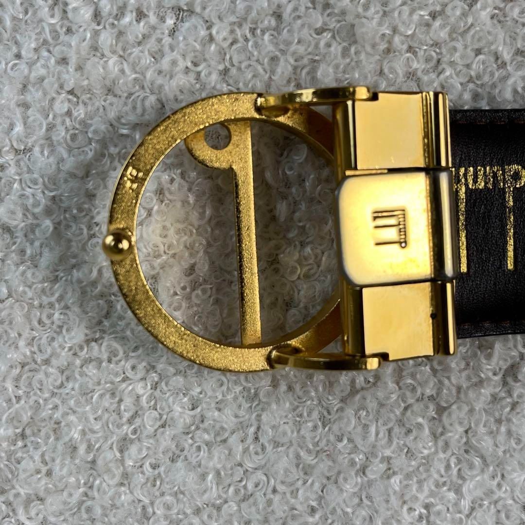【美品】dunhill ダンヒル レザーベルト ブラウン ゴールドバックル 美品】dunhill ダンヒル レザー イタリア製 ベルト ゴールド