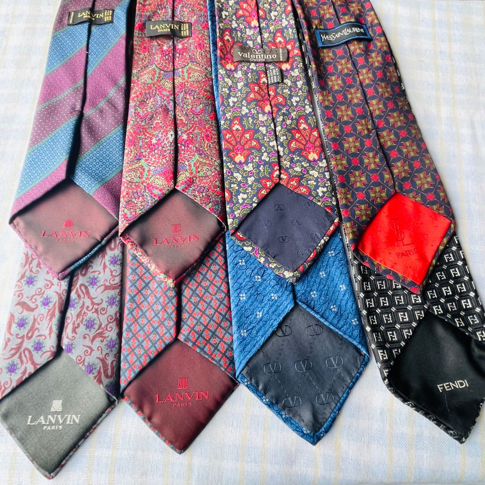 ハイブランド ネクタイ8本まとめ売り♡ LANVIN VALENTINO FENDI ハイブランド ネクタイ8本まとめ売り♡ LANVIN VALENTINO FENDI