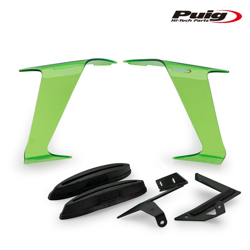 せんよう Puig 21782V DOWNFORCE SPOILERS [GREEN] KAWASAKI ZX-10R (21-24