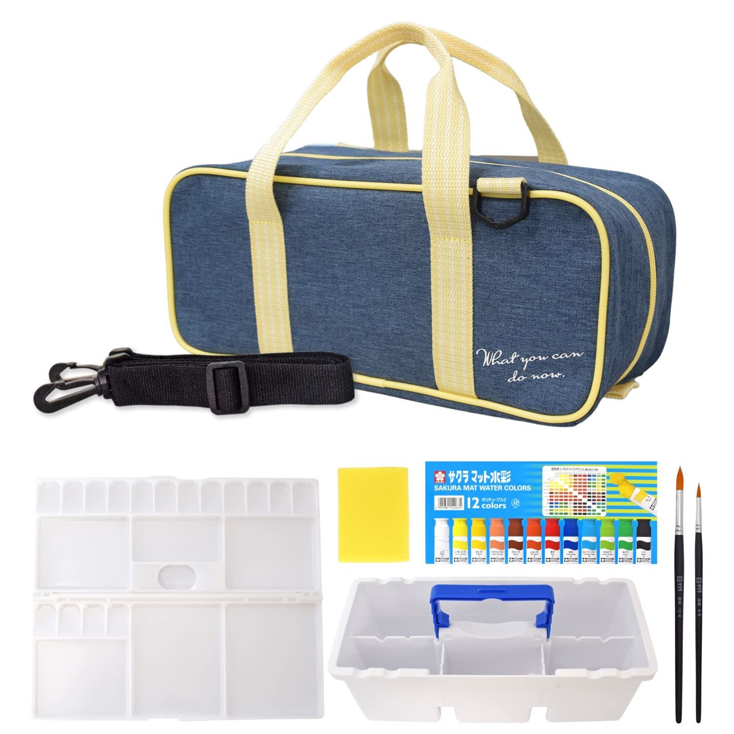 【新着商品】サクラクレパス 絵の具セット コンパクト 水彩セット ネイビー EWZ-A1#43