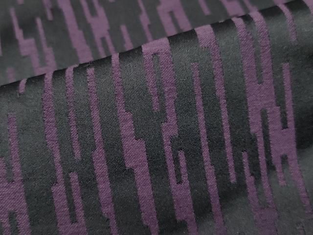 平和屋着物▽道行コート 単衣 吉祥文 黒地 ロング丈 正絹 逸品