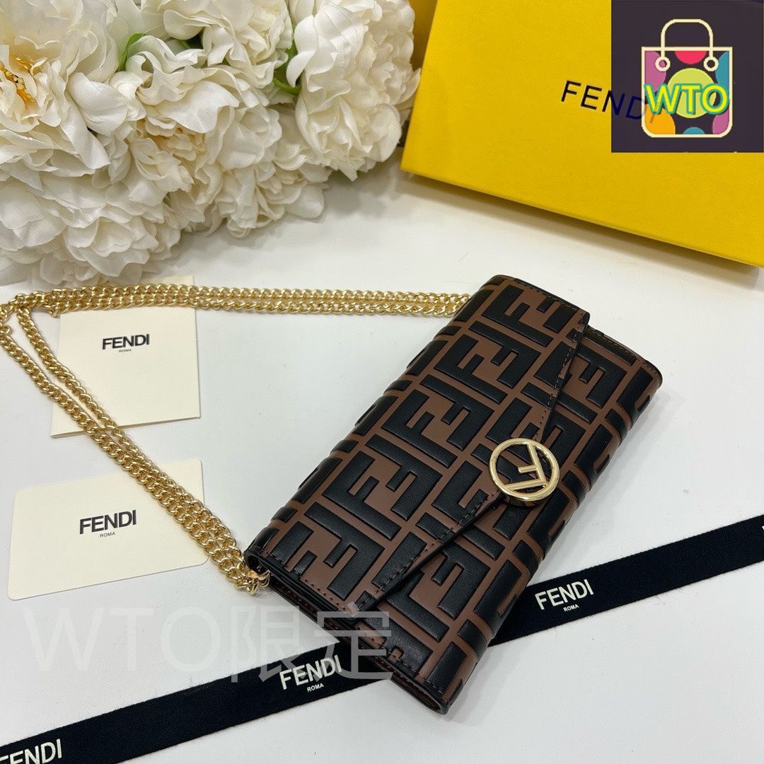 関税・送料込み★FENDI★デニムウォレット フェンディ FENDI 財布 長財布 フラップ式長財布 かぶせ 小銭