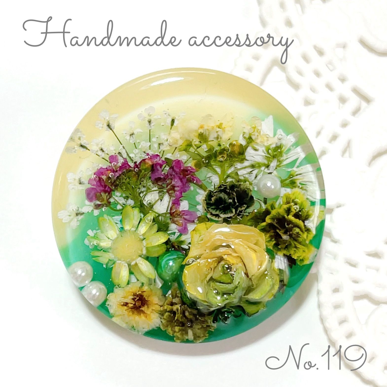 No.119♡ボタニカル ミニ薔薇 ハンドメイド ドライフラワー レジン