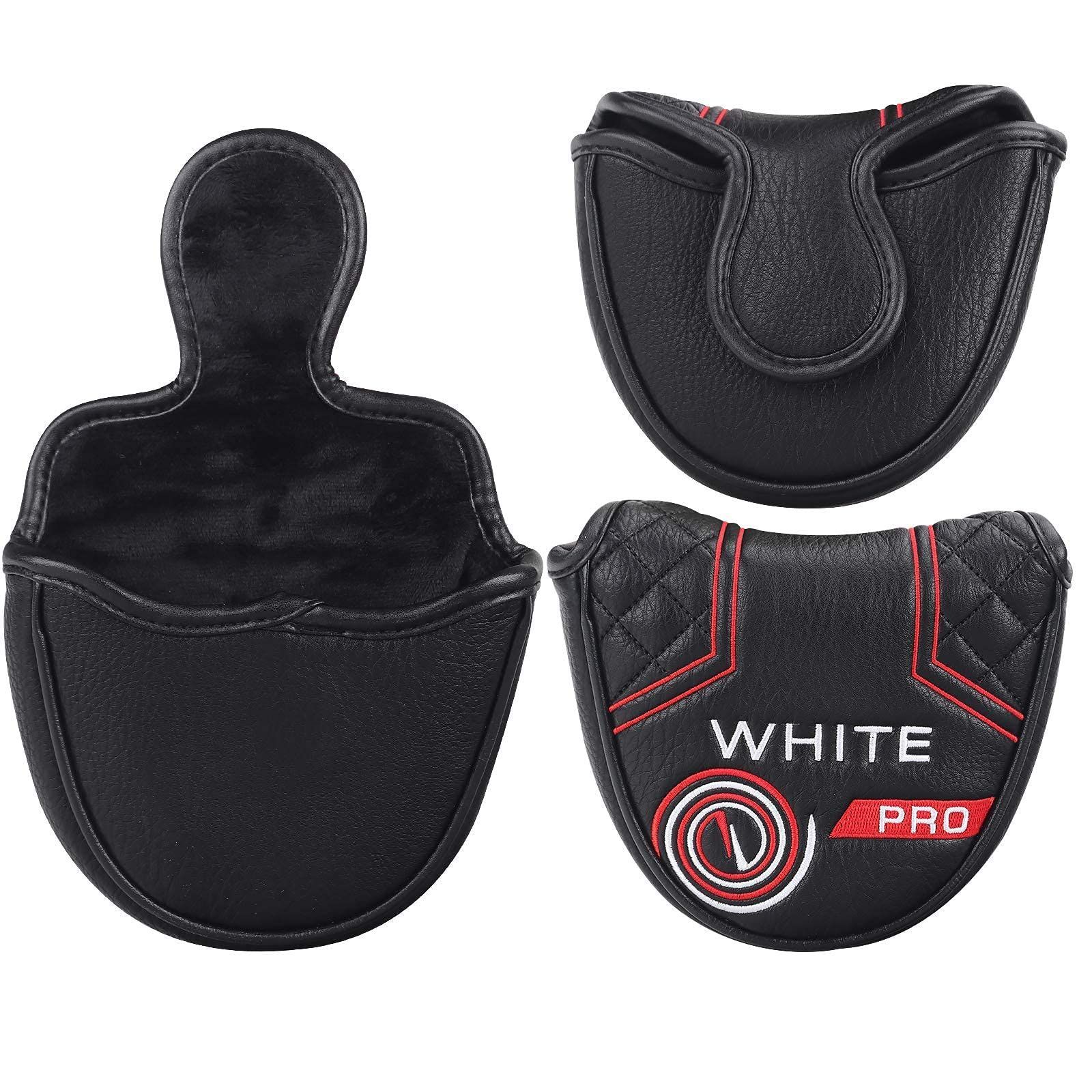 【人気商品】mytag ゴルフクラブヘッドカバー マレットパターヘッドカバー ブレードパターカバー オデッセイ ホワイト ホットパター用