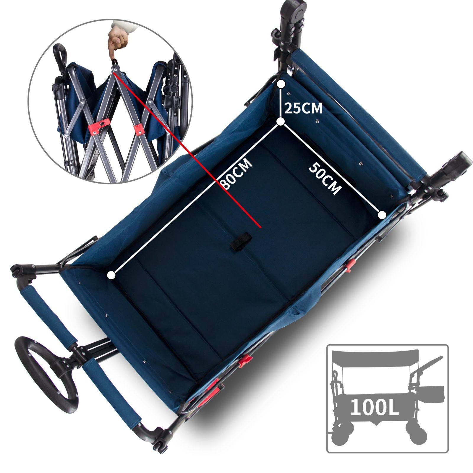 TMZ 折りたたみ式 キャリーワゴン収束式 100L ブレーキ付き TMZ 折りたたみ式 キャリーワゴン収束式 100L ブレーキ付き