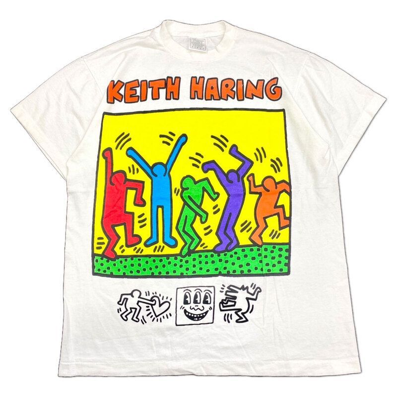 キース・ヘリング Tシャツ 半袖 Keith Haring アート Tシャツ ホワイト サイズ：メンズ L,XL ビッグサイズ【PI】