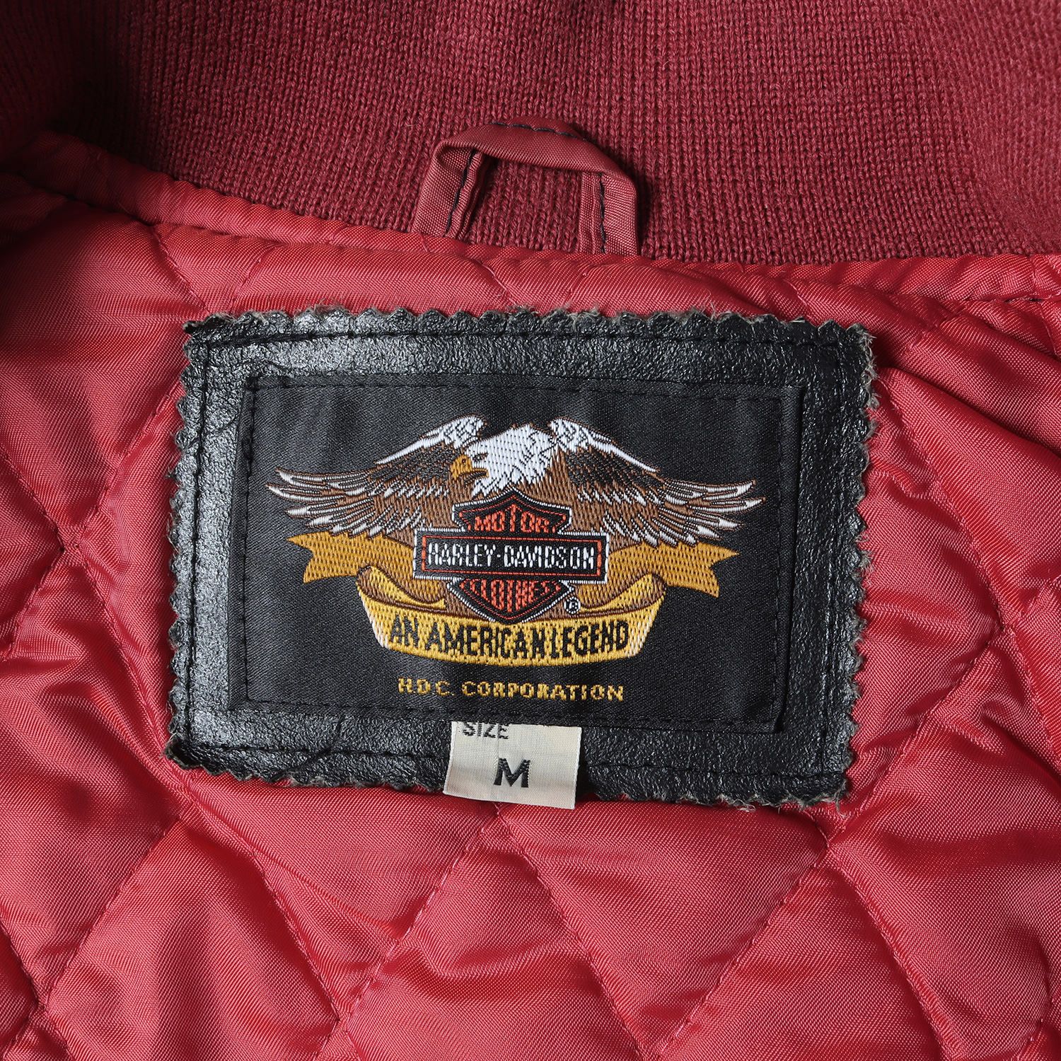HARLEYDAVIDSONハーレーダビッドソン 00s レザーコンビ MA-1 HARLEY-DAVIDSON ハーレーダビッドソン ジャケット サイズ:M 00s