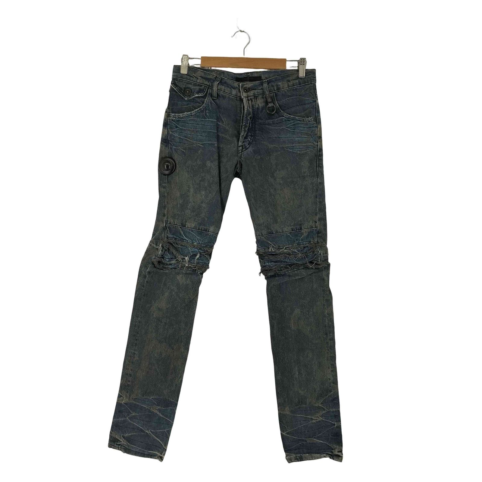 セブンユリウス _7 JULIUS 10AW アークドデニムパンツ クラッシュ加工