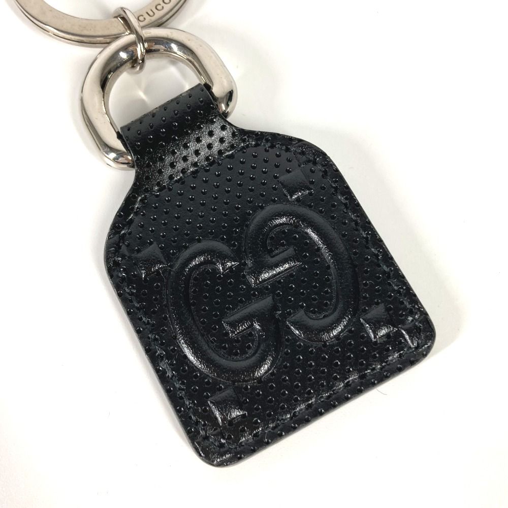 【極美品】 GUCCI グッチ キーホルダー GG エンボス ブラック 黒 GUCCI グッチ キーホルダー GGエンボス キーチェーン 625607 レザー