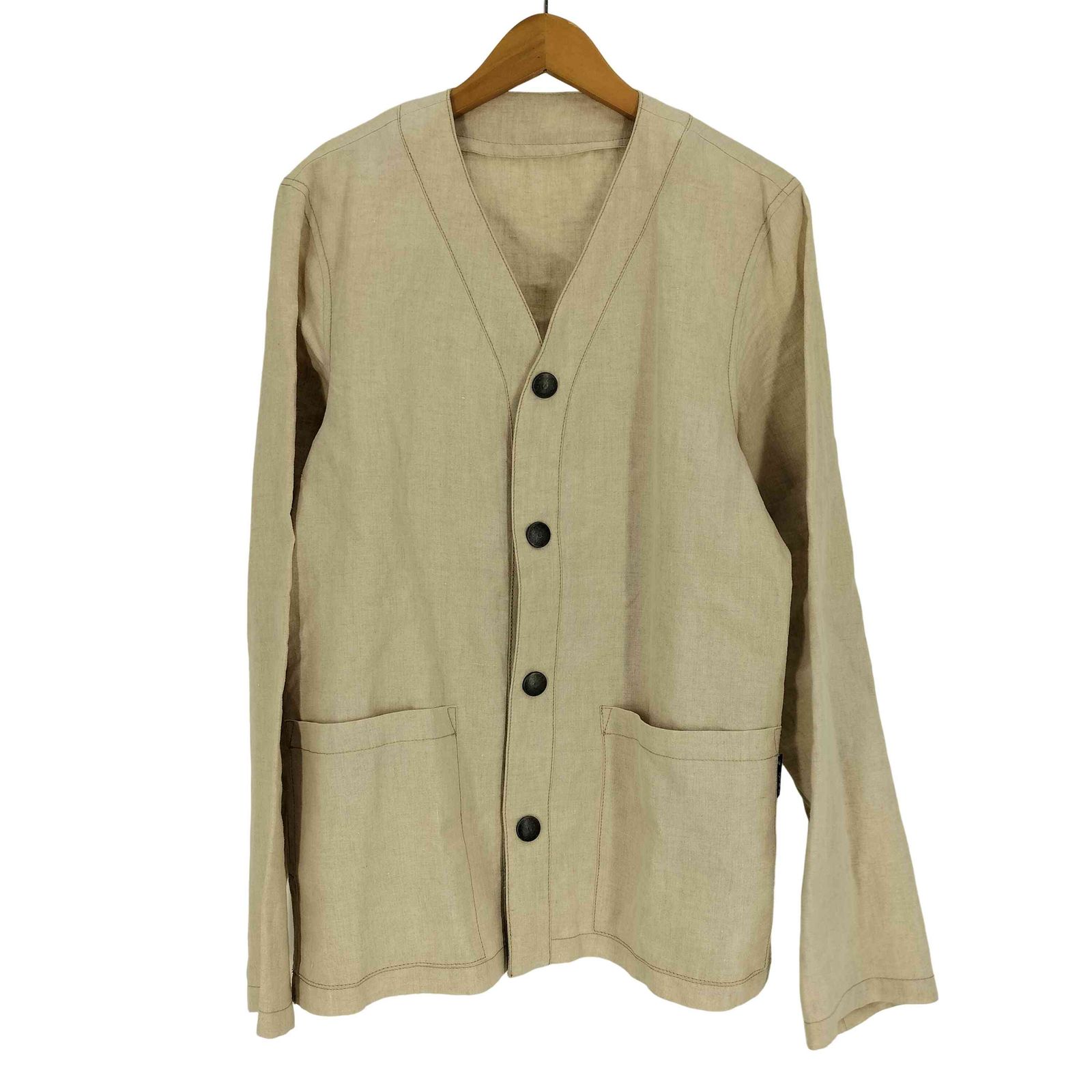 アニエスベーオム Agnes b.homme 22SS VESTE リネン ノーカラー 