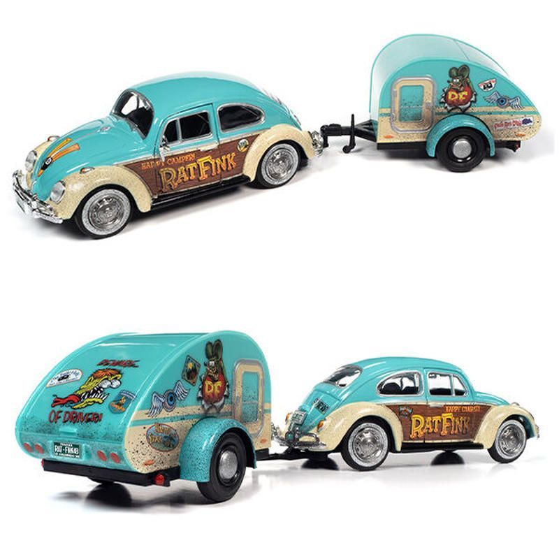ラットフィンク　ミニカー　新品未使用 AUTO WORLD 1:18 RAT FINK LUCKY No.13 FIRE TRUCK w/ RAT FINK