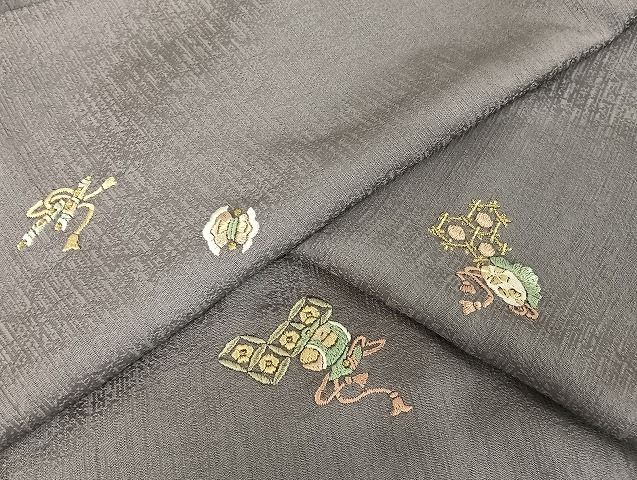 平和屋着物▽上質な小紋 単衣 蔦の葉文 正絹 逸品 CAAT9387dy