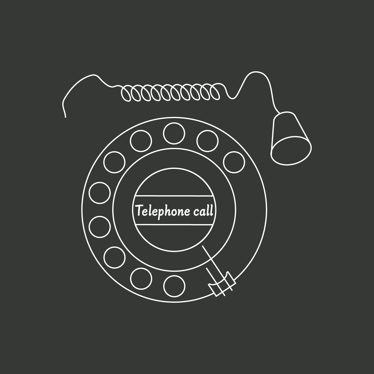 グラフィックロングTシャツ　Telephone call Black -Long-