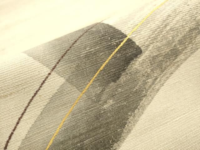 平和屋着物○太鼓柄袋帯 結城紬 結識苑 吉祥文 金彩 証紙付き 正絹