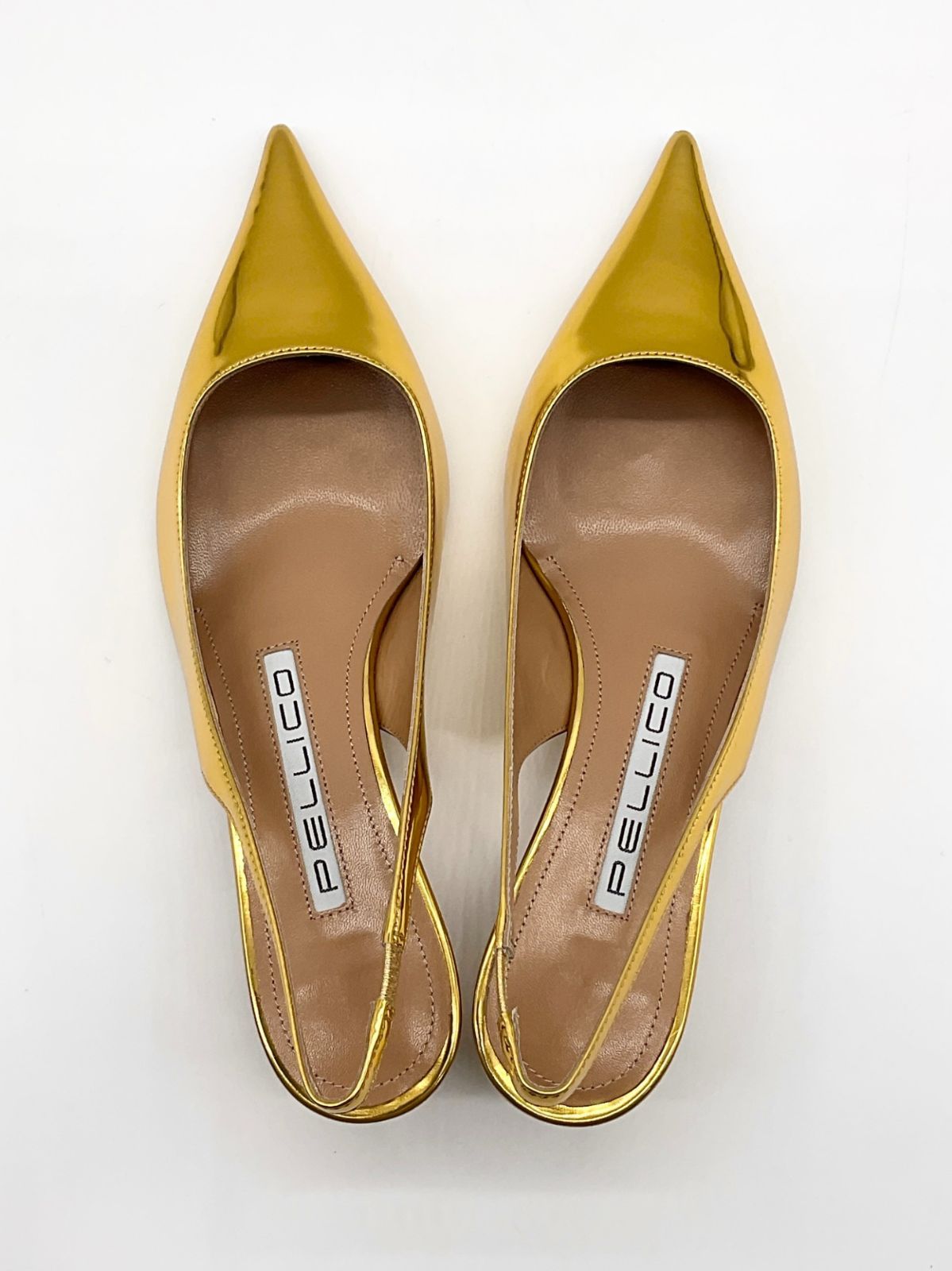 24【新品】PELLICO バックスリング パンプス G定価71500円 新品 PELLICO ペリーコ 36 ゴールド バックスリング パンプス