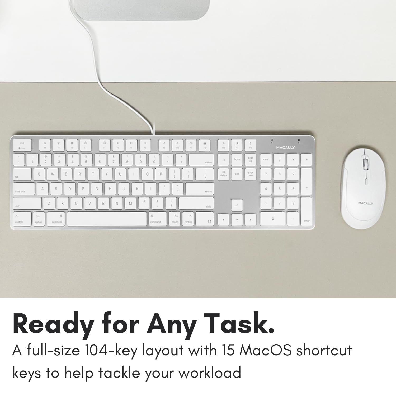 迅速発送】Macally 超薄型 USB A 有線キーボード テンキー付き Apple 