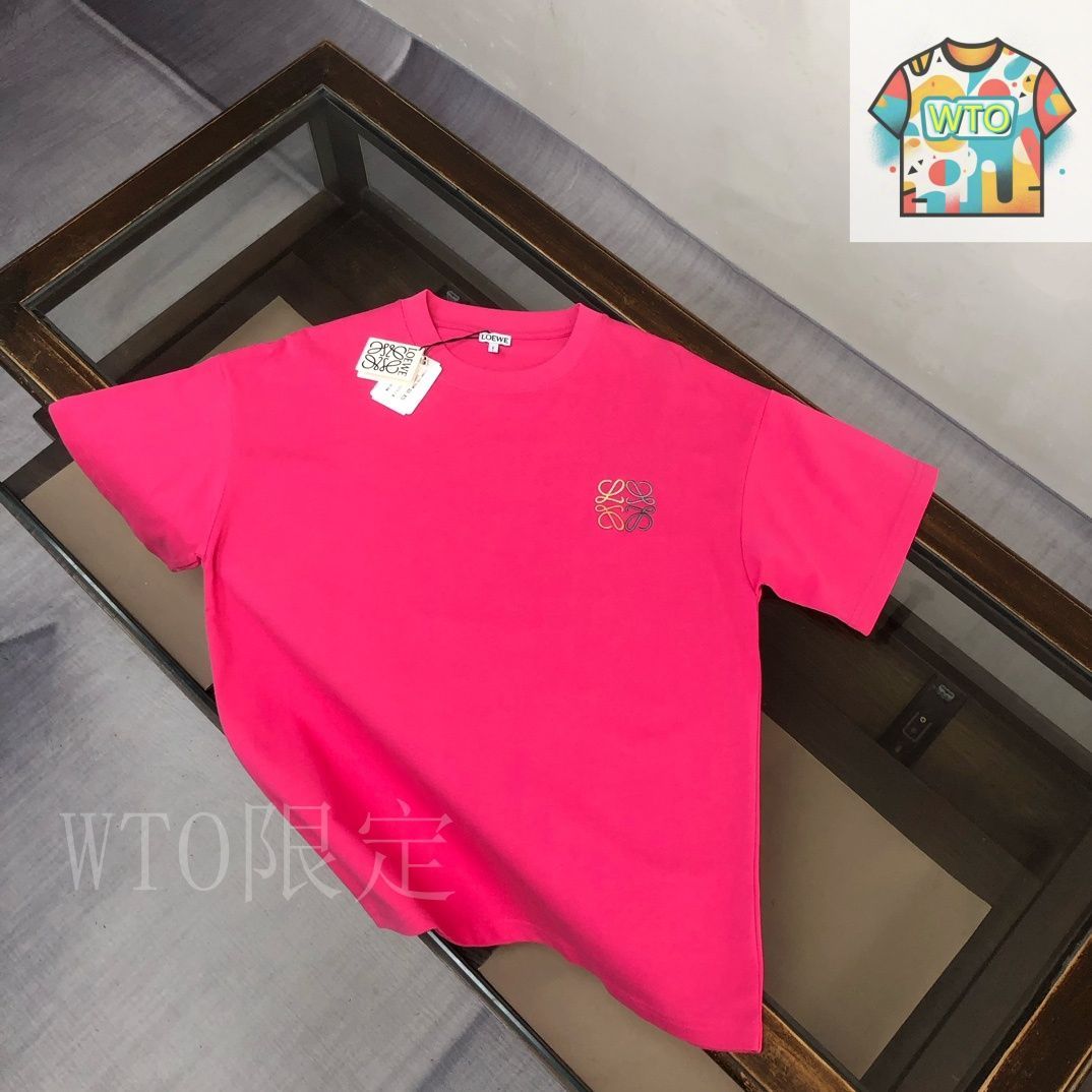 LOEWE Tシャツ 3色セット 今日特価】LOEWE 25SS 男女共通 カラー組み合わせ刺繍 T シャツ