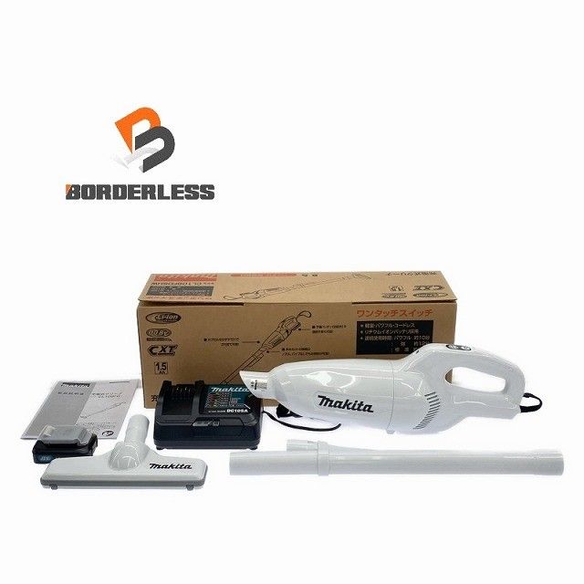 ♥ makita 10.8V 充電式クリーナー CL108FDSHW バッテリー1個 10.8V 1.5Ah 充電器 コードレス掃除機 内装 清掃 集じん113501