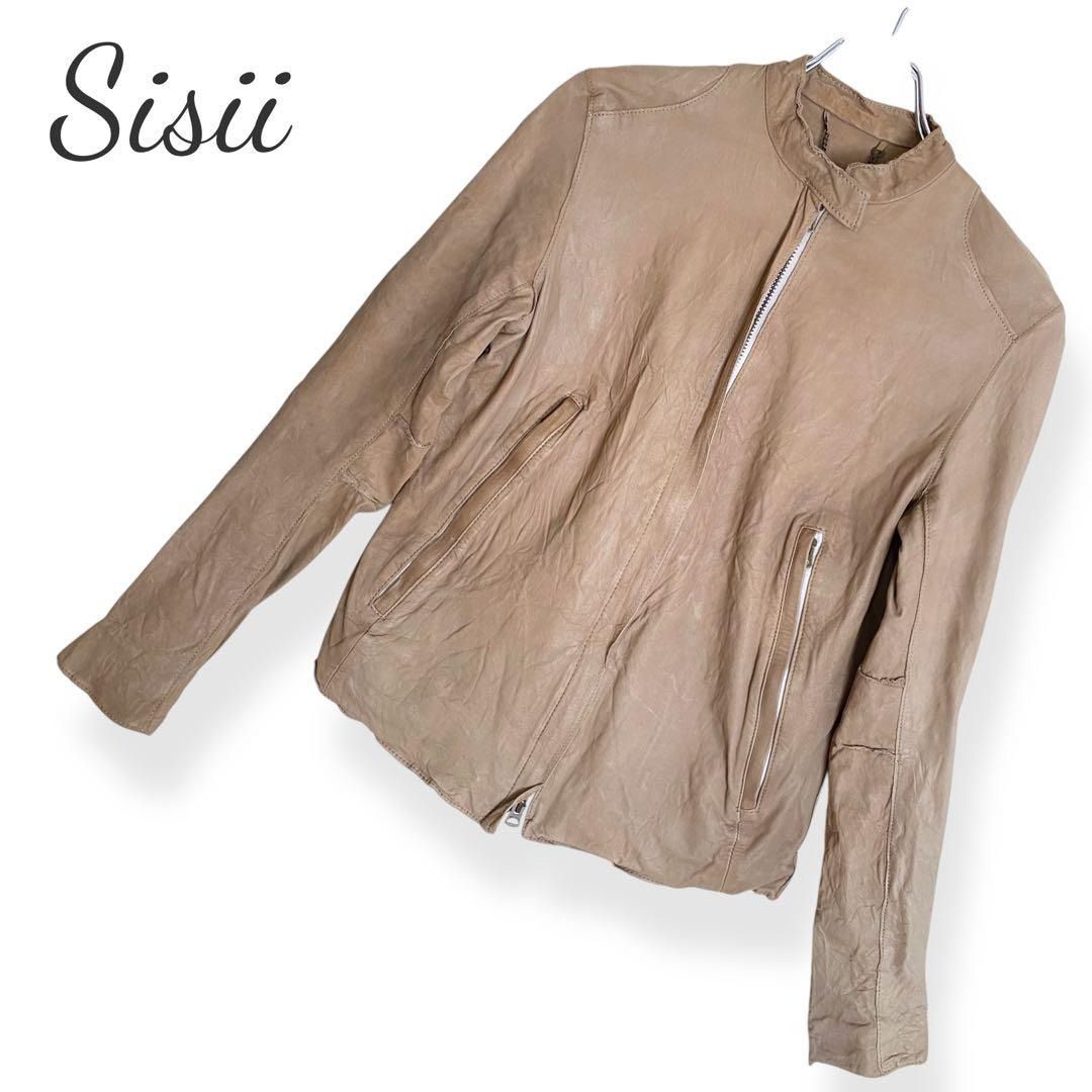 Sisii シシ レザージャケット ライトブラウン ベージュ 牛革 本革 サイズ S 品番 6793320 655KZ