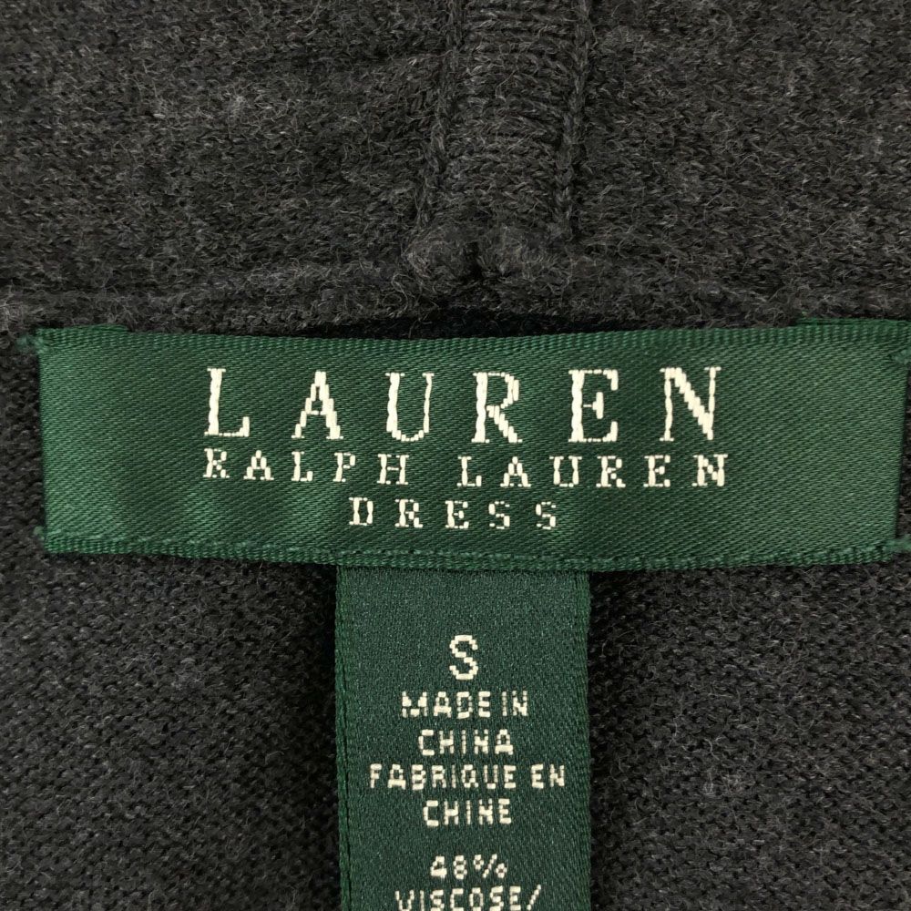 ローレンラルフローレン 7分袖 ニット ロングワンピース S グレー LAUREN RALPH LAUREN レディース