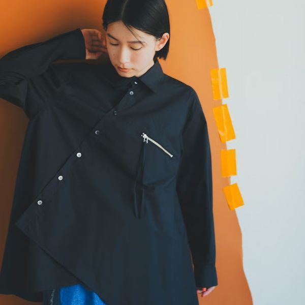 nunuforme ヌヌフォルム アシンメトリー ジップシャツ レディース 06-nf23-526-018f