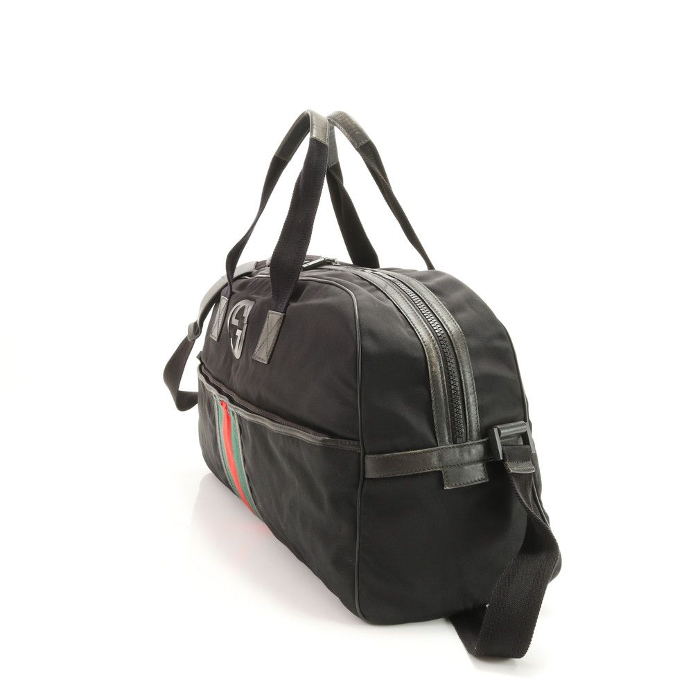 美品 グッチ シェリー ライン レザー 2WAY ボストン バッグ 斜め掛け