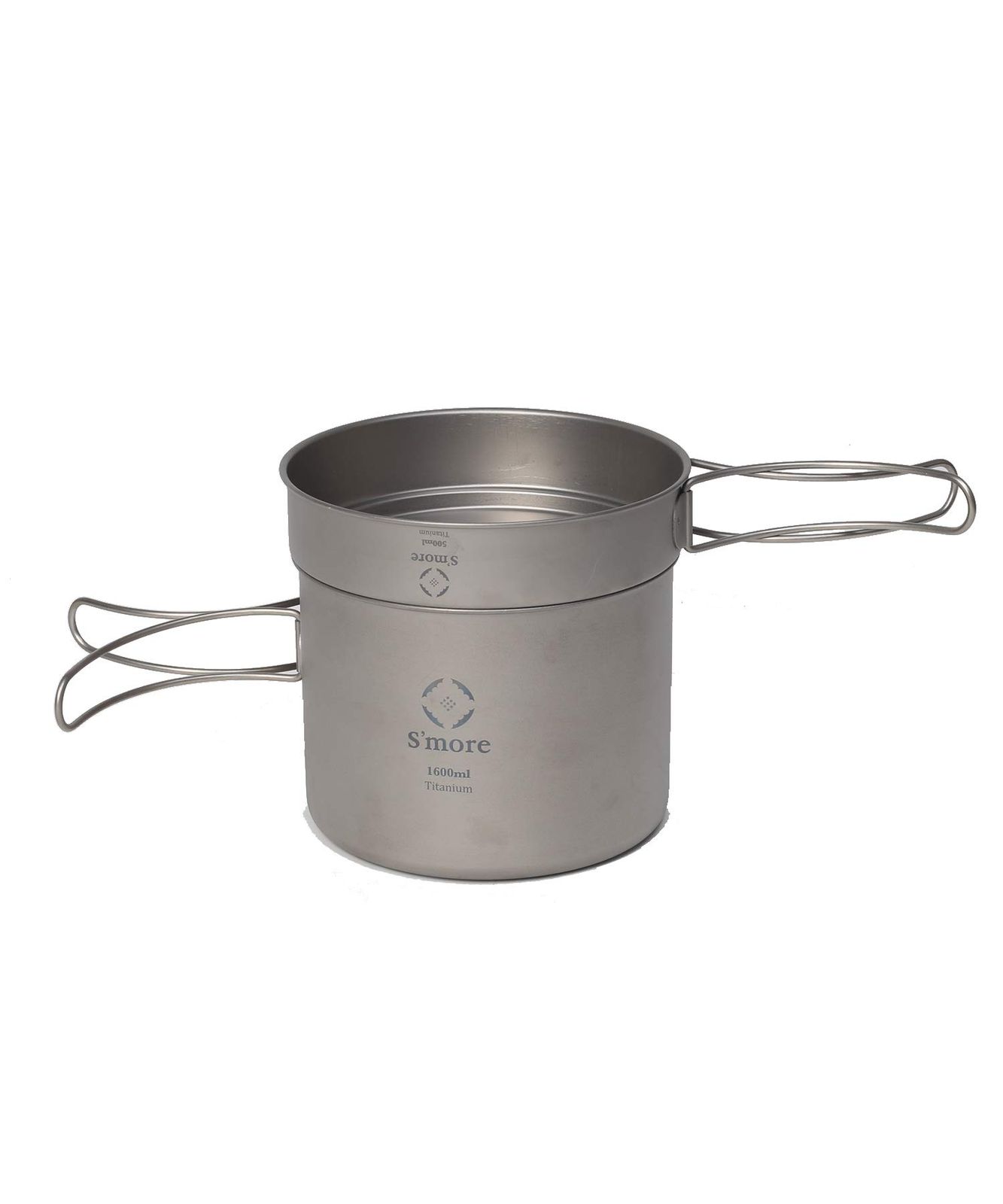 【人気商品】調理器具 2点セット クッカー (L（500ml チタン キャンプクッカーセット Set 1600ml）) Cooker Titanium S'more(スモア)
