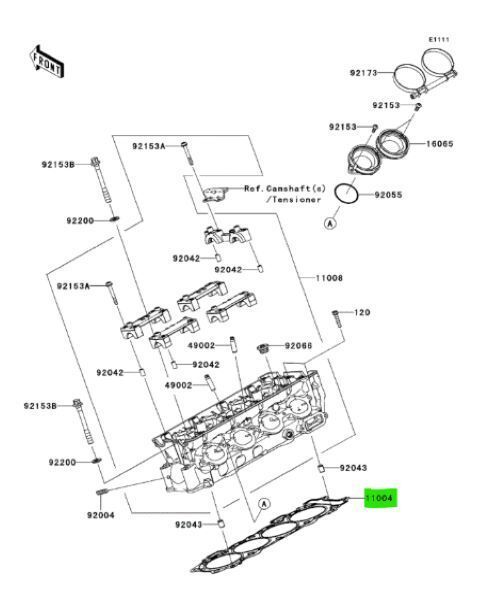 【 全国無料で届け】 カワサキ ニンジャ ZX 10R ヘッドガスケット Gasket Head 11004-0094 KAWASAKI 純正 Genuine JDM メーカー純正品