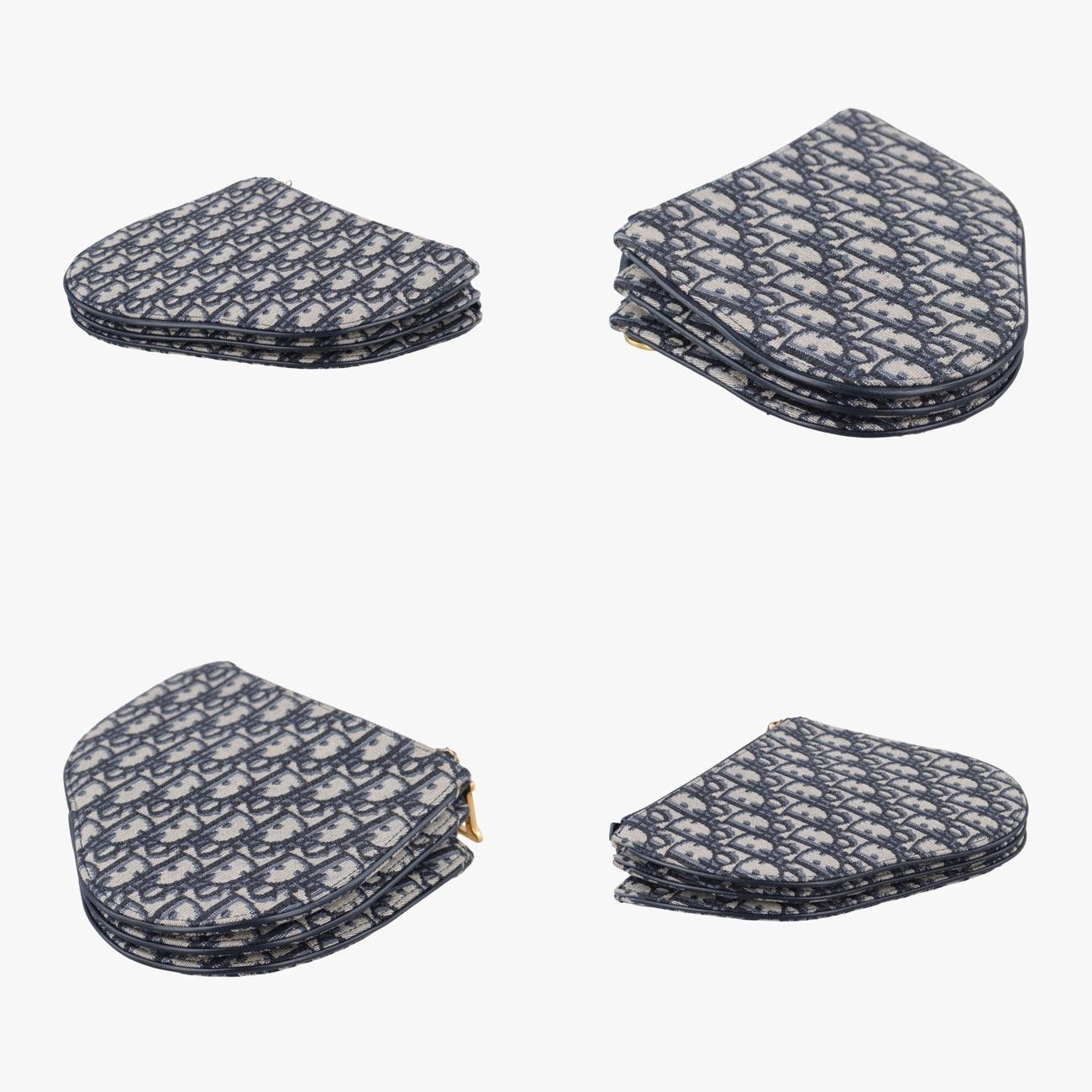 クリスチャンディオールChristian Diorサドルグレー×ネイビージャガード12-MA-1119