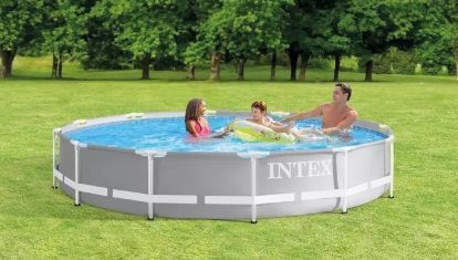 インテックス 3.66m x 76cm プリズムフレーム プールセット カバー付 26709J 外遊び 夏 プール 庭 キャンプ 水遊び OLIVEOS_COM_TR