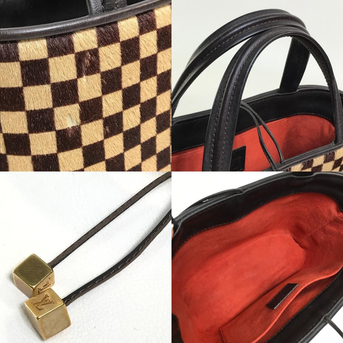 美品✨ハンドバッグ　ダミエ　ソバージュ　ハラコ　インパラ　ミニ　M92133 美品✨ハンドバッグ ダミエ ソバージュ ハラコ インパラ ミニ