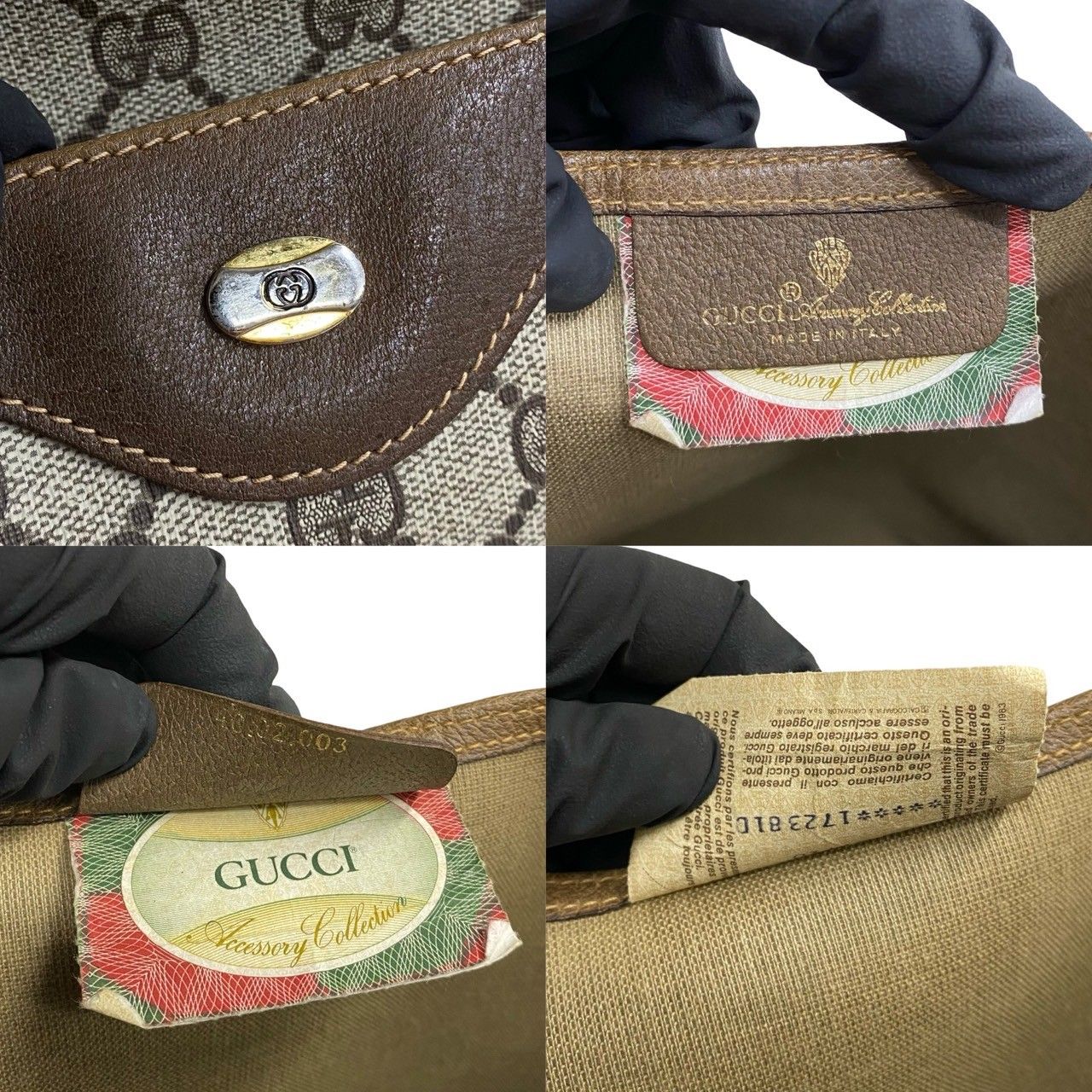 極 美品 希少品 GUCCI グッチ オールドグッチ シェリーライン GG ロゴ レザー 本革 PVC トートバッグ ビジネスバッグ ブラウン 茶  31846 - メルカリ