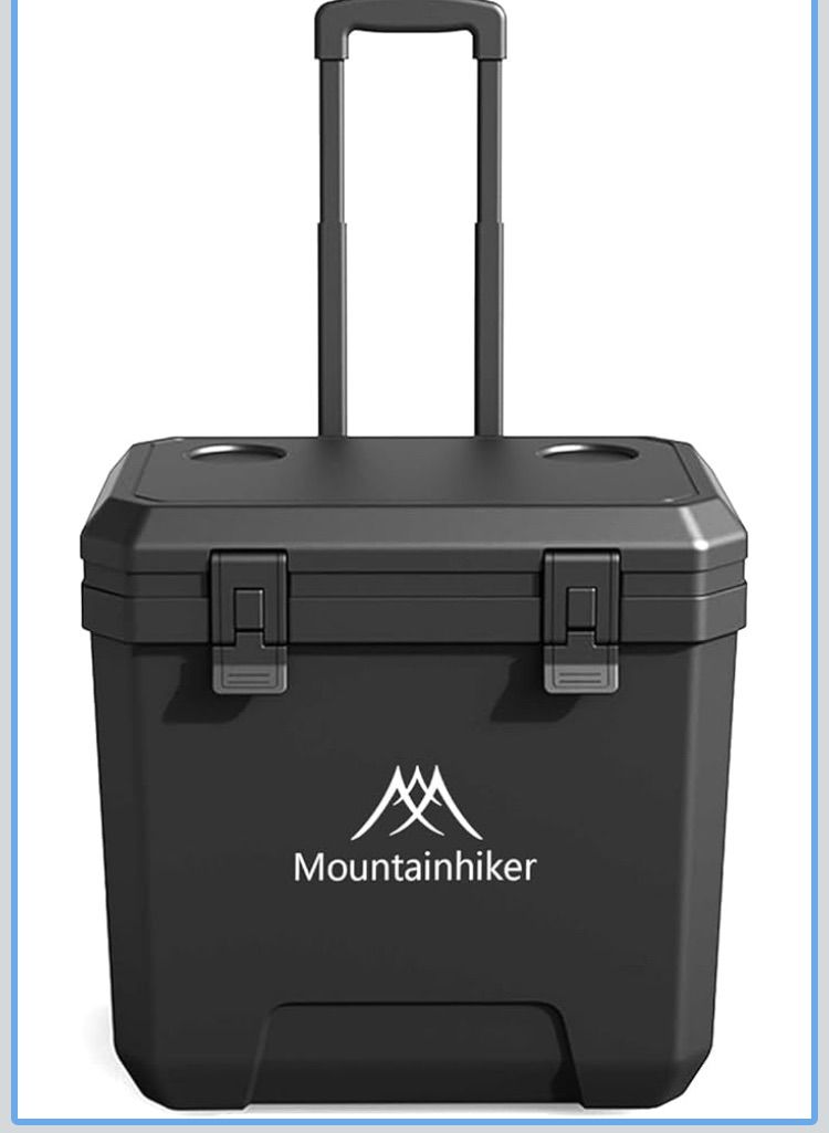 Mountainhiker 36L 大容量 クーラーボックス キャスター プルロッド付き 車用冷蔵庫 保温冷凍 アウトドア キャンプ 釣り 鮮度長持ち
