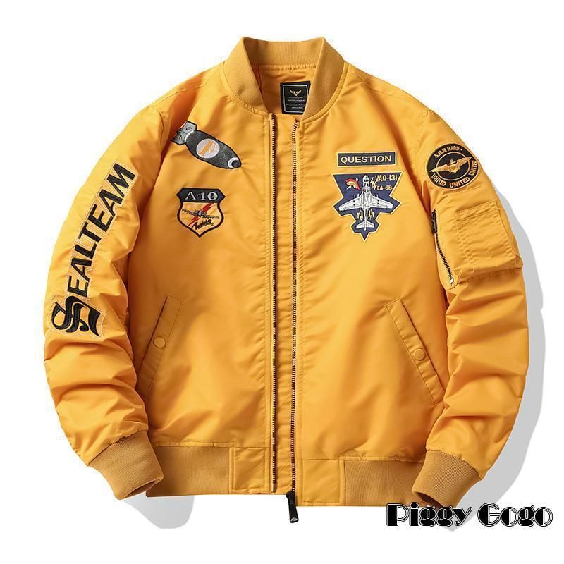 ma1 メンズ フライトジャケット ミリタリージャケット スタジャン おしゃれ ma-1 防風 防寒 中綿入り コート ジャンパー 立ち襟 刺繍 M?2XL