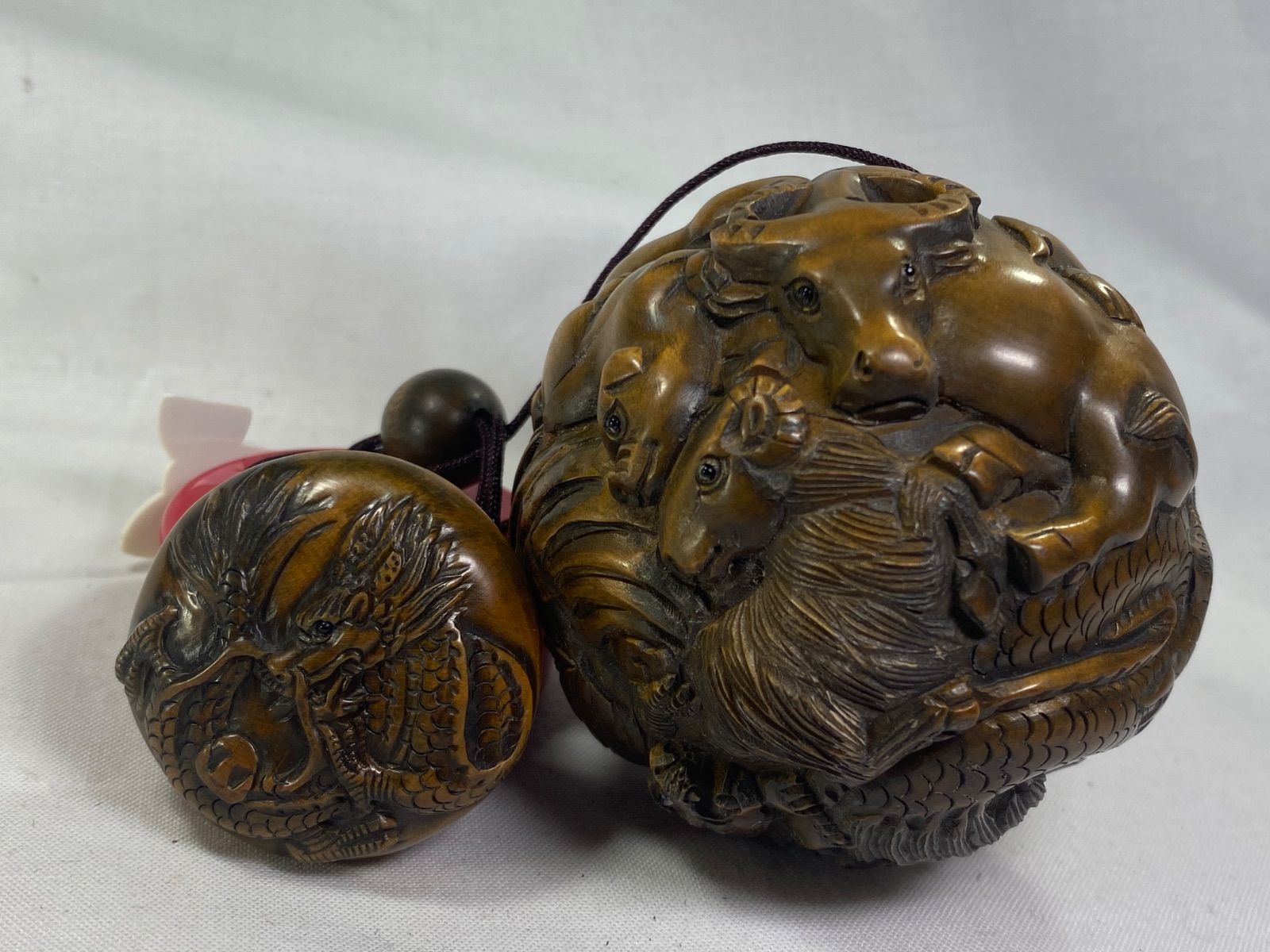 印籠　柘植　松鶴（とり）黄楊繊細彫刻　木製 印籠 柘植 松鶴（とり）黄楊繊細彫刻 木製 印籠 柘植 松鶴（とり）黄楊繊細