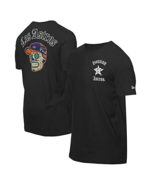 【送料無料】 ニューエラ メンズ Tシャツ トップス Men's Black Houston Astros Sugar Skulls T-Shirt Black