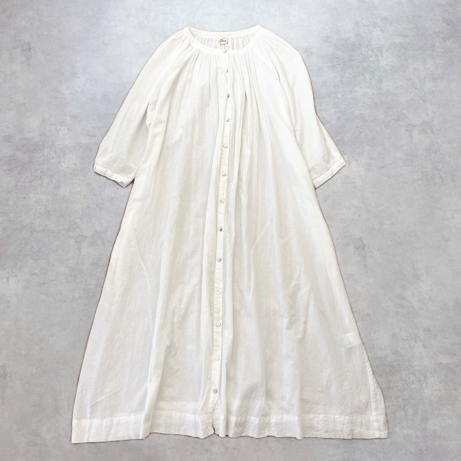 美品 08Mab ゼロハチマブ コットン ロング ワンピース たっぷり