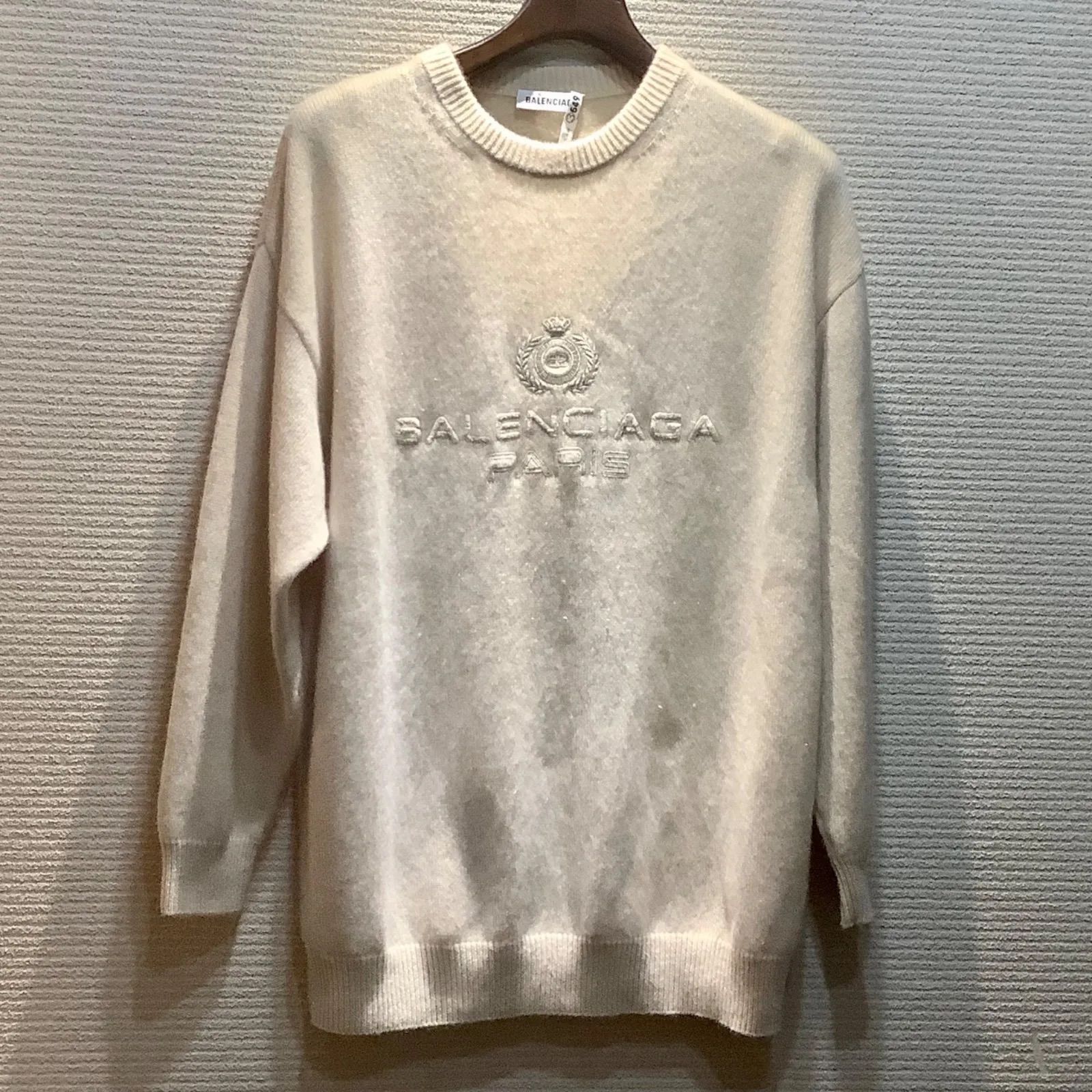 バレンシアガ BALENCIAGA BB ロゴ 刺繍 カシミヤ ニットセーター