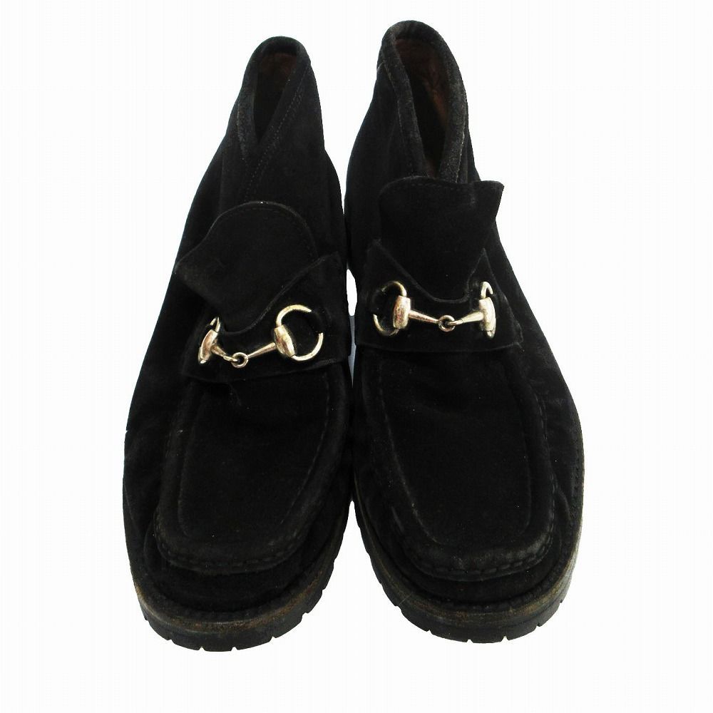 グッチ GUCCI メンズ ホースビット モカシン スウェード レザー ブーツ GUCCI - グッチ GUCCI ブーツ ホースビット スウェード レザー