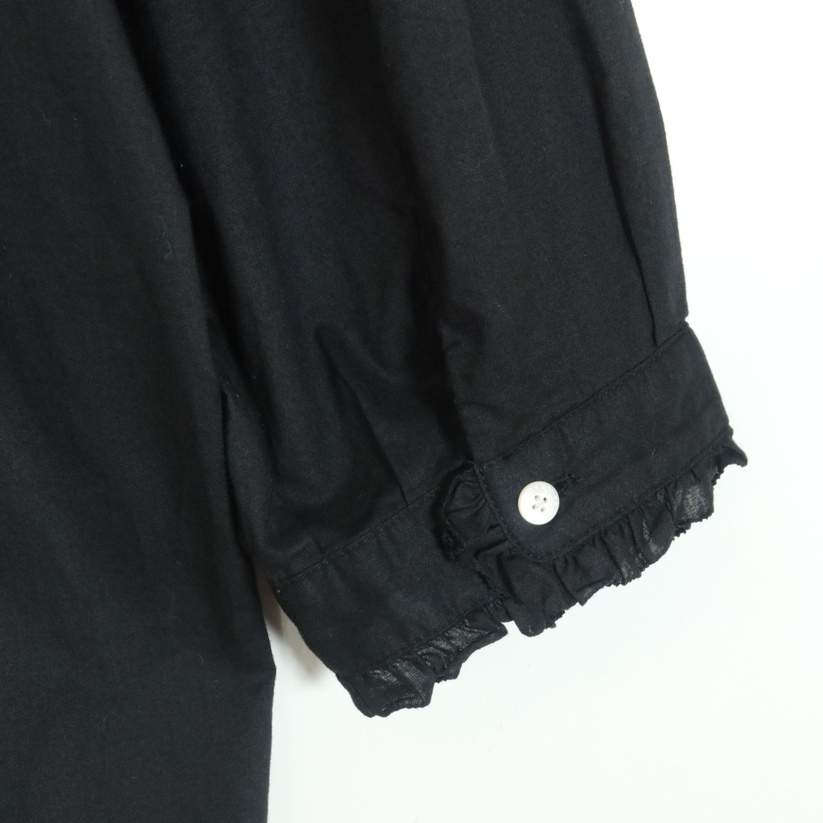 ピンクハウス☆たくし上げリボン♪タック使いブラウス 綿ローン 黒系  