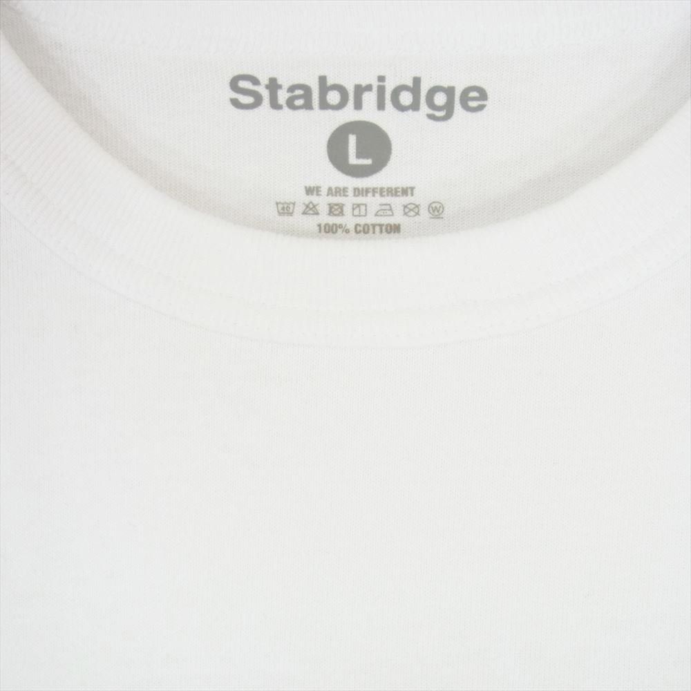 スタブリッジ STABRIDGE the Apartment TOUGH WORKERS SS Tee  ジアパートメント タフ ワーカーズ 半袖 ロゴネーム Tシャツ ホワイト系 L【中古】