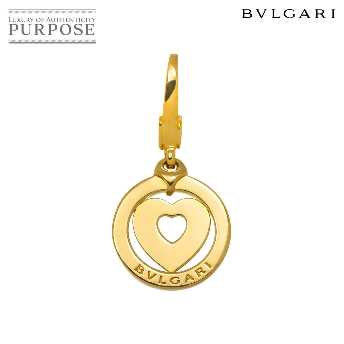 ブルガリ BVLGARI トンド ハート ペンダント トップ K18 YG