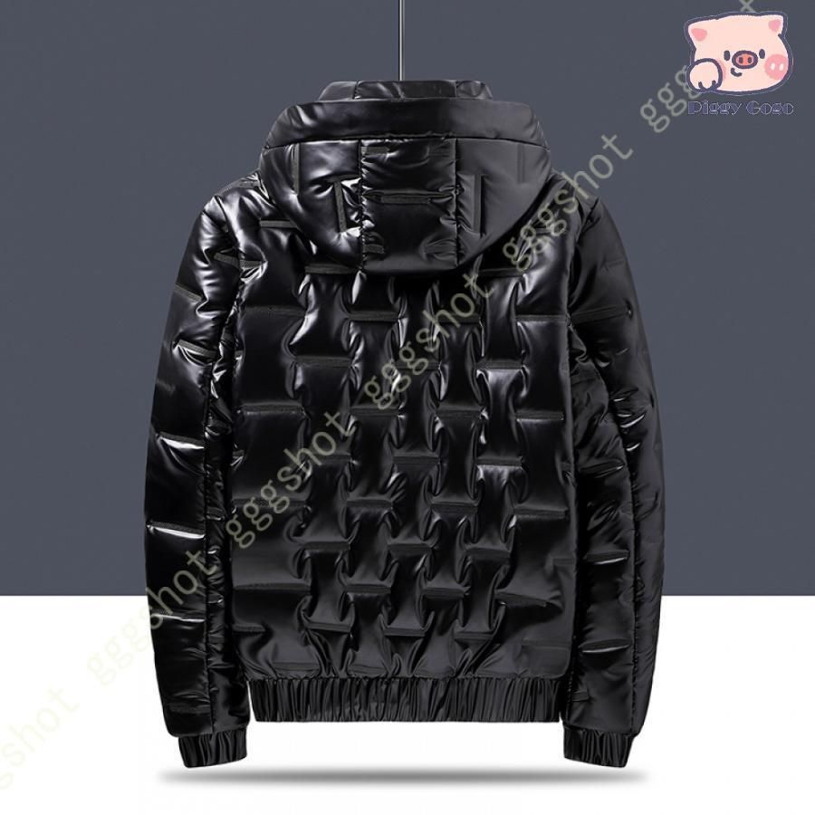 ダウンコート メンズ エナメル 中綿ジャケット ショートコート 冬 無地