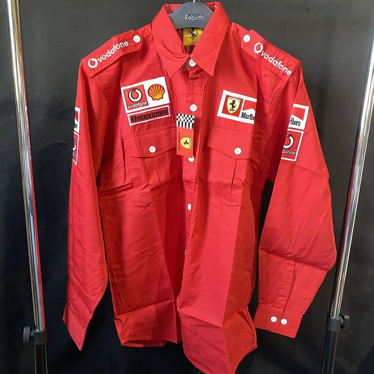 F1 Ferrari フェラーリ ピットシャツ 赤 長袖 Lサイズ (管理番号