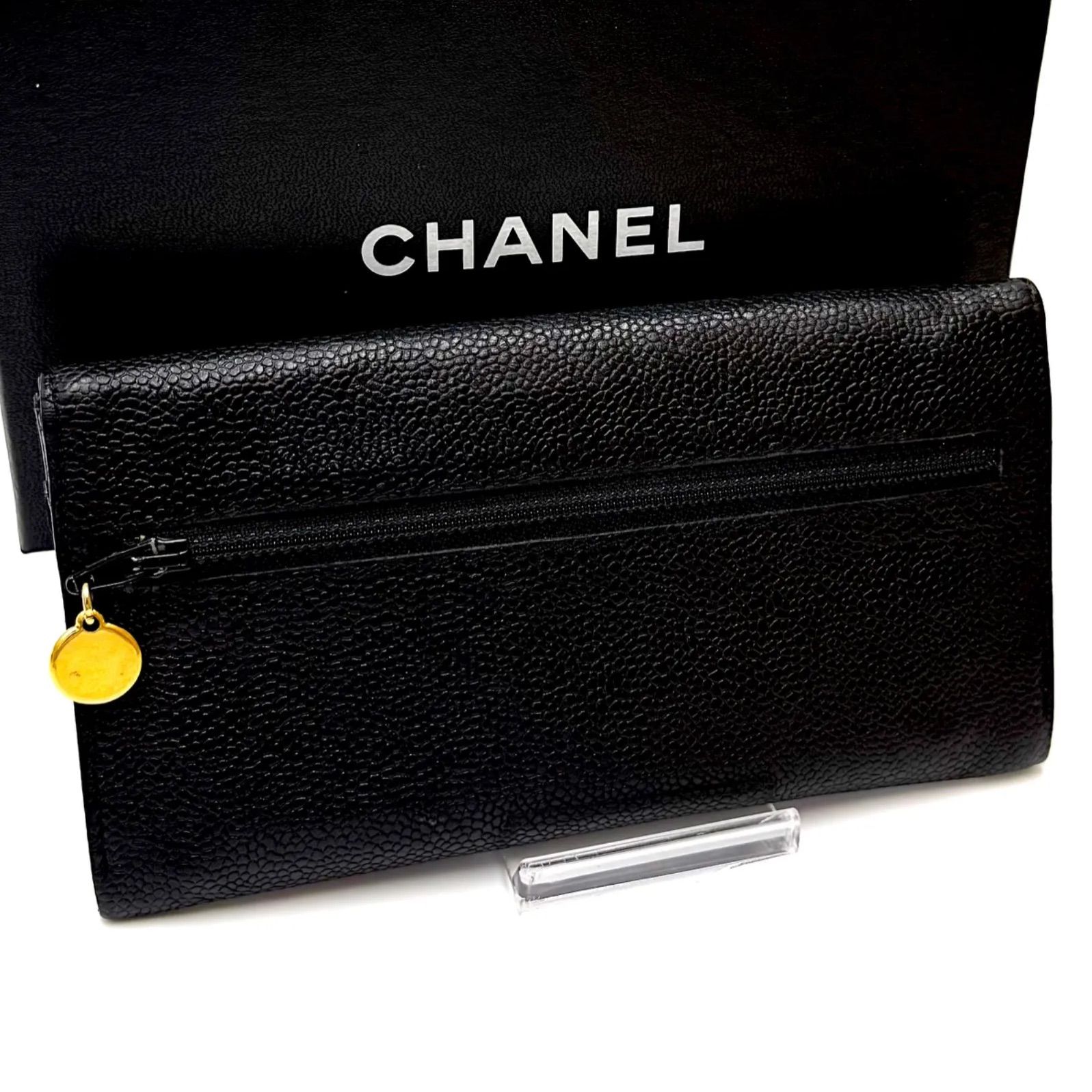 K*n様 CHANEL　デカココ　二つ折り財布　キャビアスキン　長財布　財布 シャネル キャビアスキン デカココ 折財布