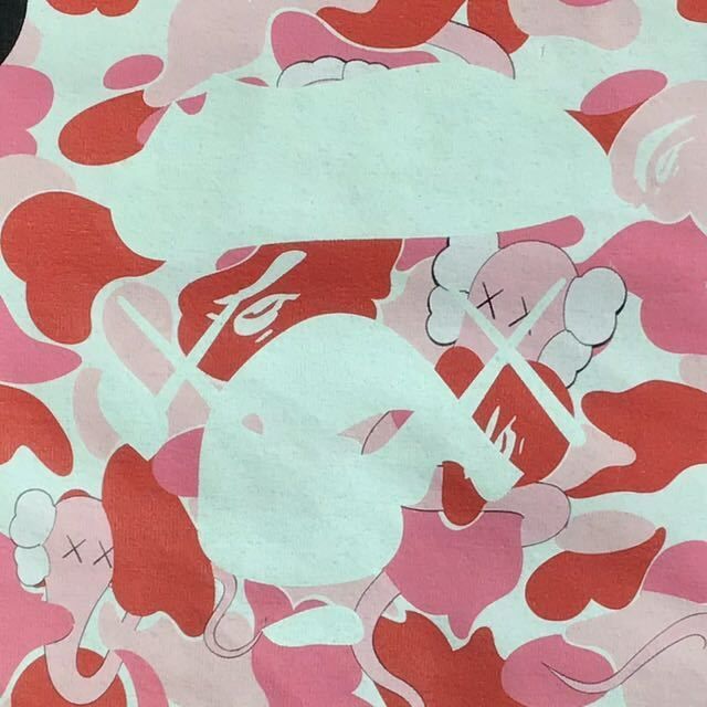 ☆激レア☆ KAWS × BAPE bendy ABC camo pink Big head Tシャツ L 
