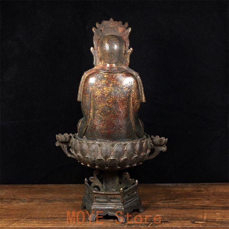 仏教美術 仏像 坐蓮観音菩薩仏像 銅製 銅器 工芸品 置物 - メルカリ